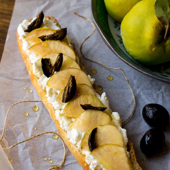 Ricotta Toast w/ Quince & Walnuts - Recipe photo by lublyou