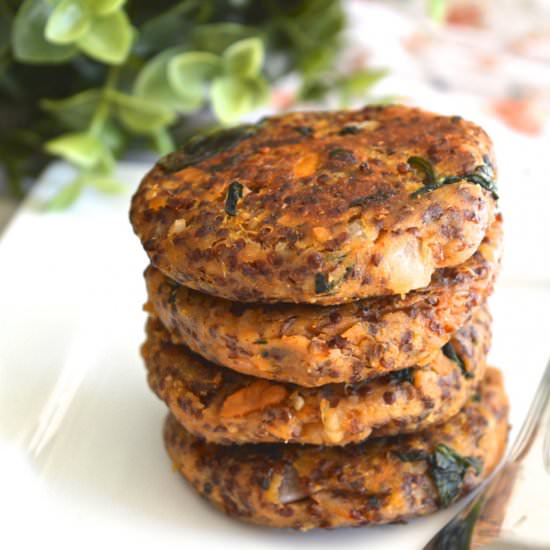 Red Quinoa Sweet Potato Patties - Recipe photo by yesiamvegan