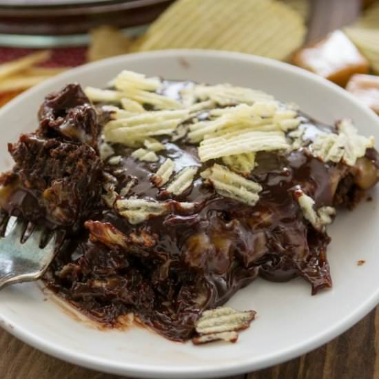 Potato Chip Brownie Pie - Recipe photo by crazyforcrust