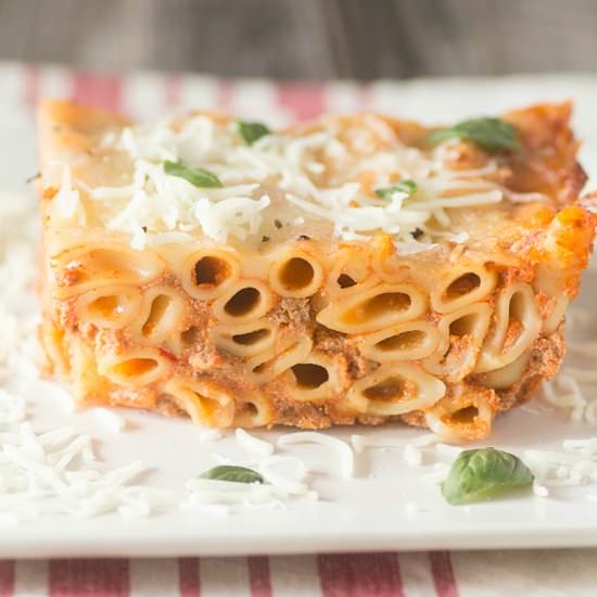 Beefy Red Pepper Baked Ziti - Recipe photo by Swanky Recipes