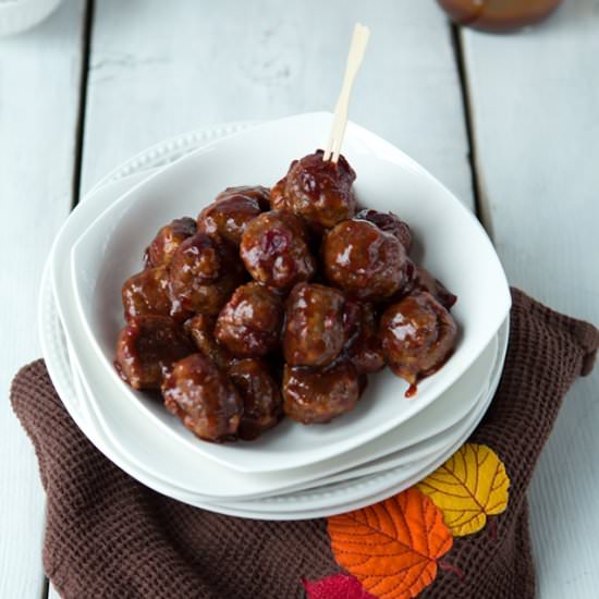 Meatballs With Cranberry Glaze - Recipe photo by FlavzCorner