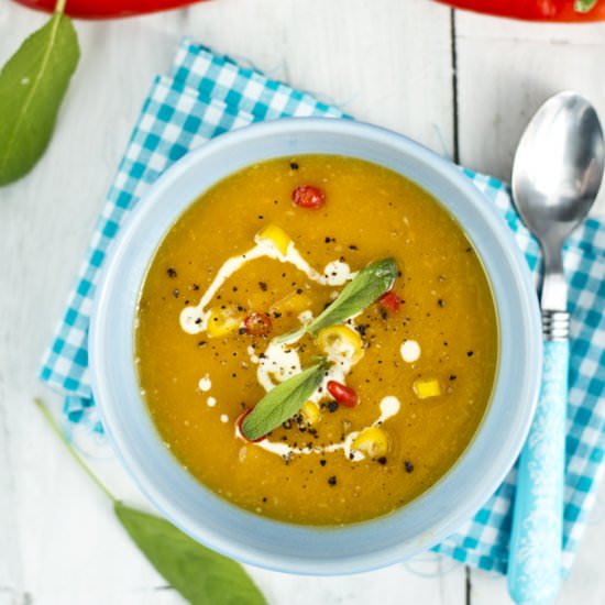 Pumpkin Cream Soup and Sweet Potato - Recipe photo by Kuchenneszalenstwa