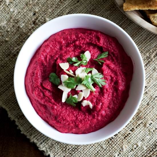 Beetroot Hummus - Recipe photo by pixelsandcrumbs