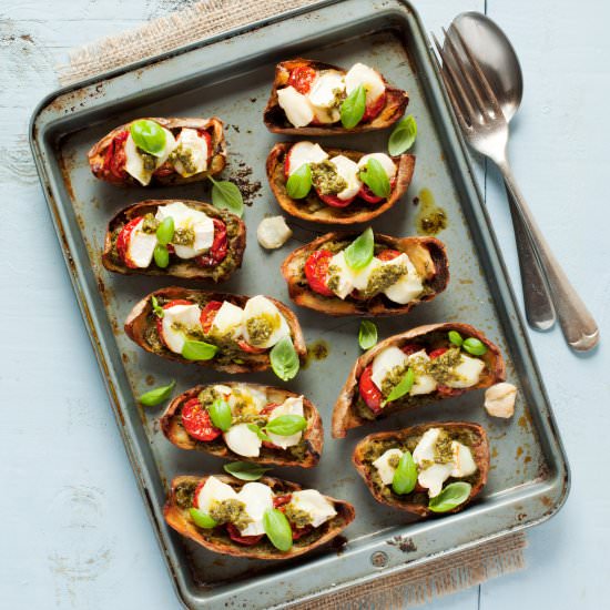 Pesto & Goats Cheese Potato Skins - Recipe photo by littlesugarsnaps