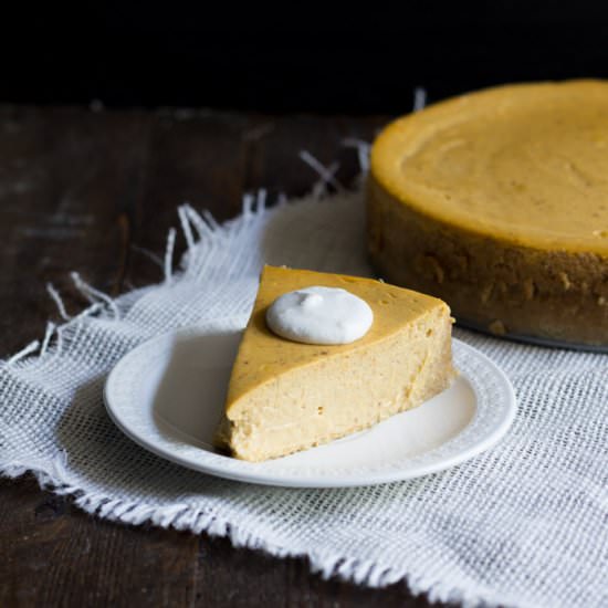 Vegan Pumpkin Cheesecake - Recipe photo by 40aprons