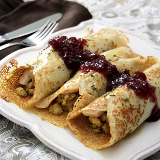 Savory Crepes w/ Turkey & Stuffing - Recipe photo by JessicaLovesButter