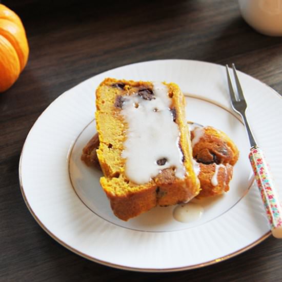Pumpkin Chocolate Tea Bread - Recipe photo by brunchnbites