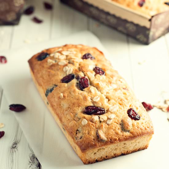 Cranberry & Oat Quick Bread - Recipe photo by asimplepantry