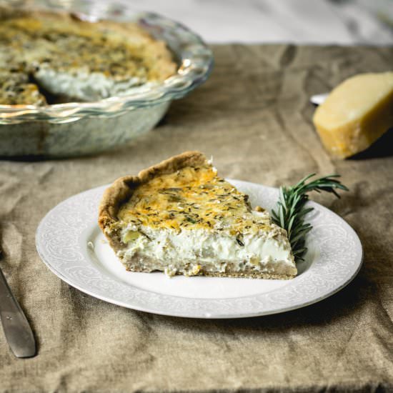 Hatch Chile Quiche with Oat Crust - Recipe photo by fromscratchmostly