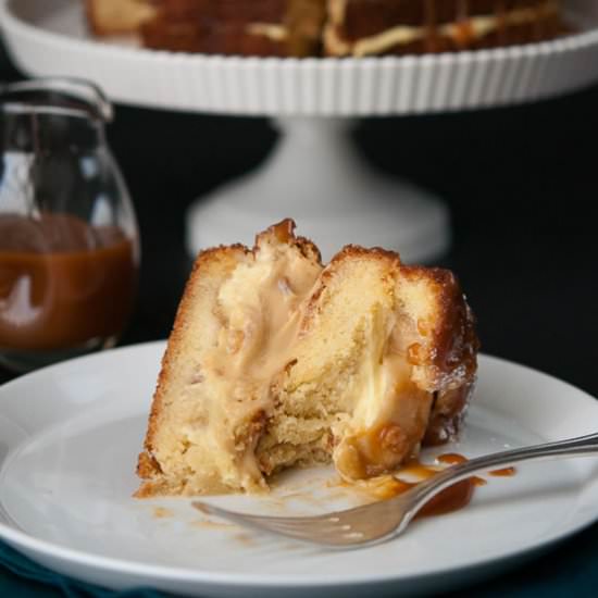 Salted Caramel Apple Custard Cake - Recipe photo by hungryrabbitnyc