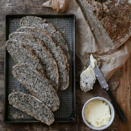 No Knead Seed Bread - Recipe photo by MPB