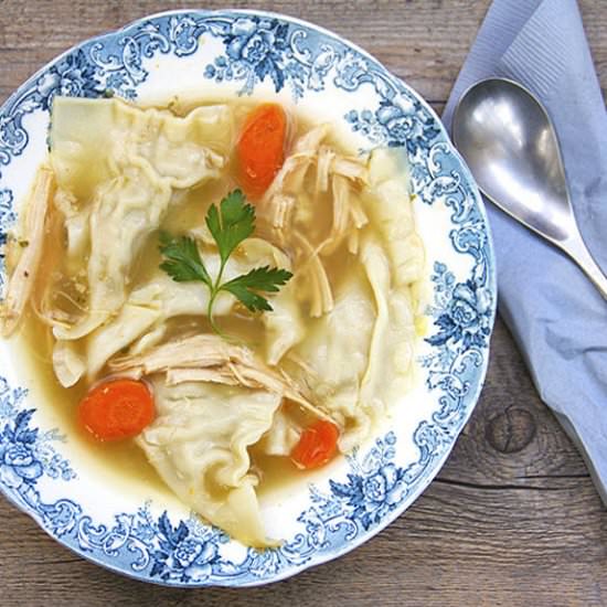 Turkey Kreplach Soup - Recipe photo by panning the globe