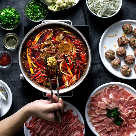 Sichuan Ma-la Thanksgiving Hot Pot - Recipe photo by Mandy Lee @ Lady and Pups