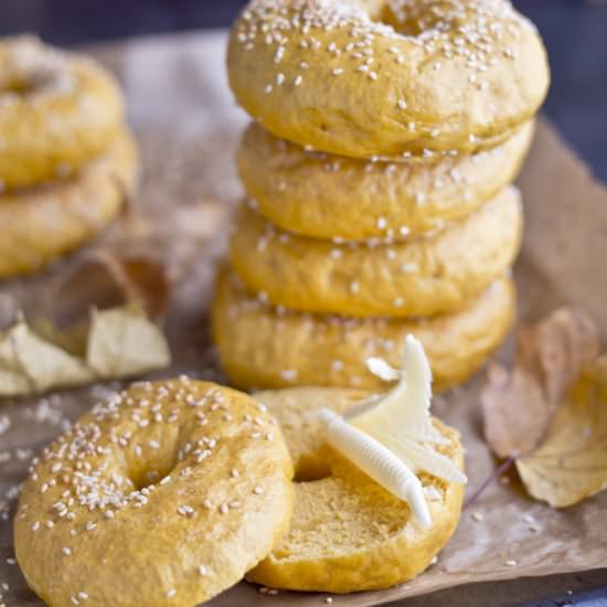 Pumpkin Bagels - Recipe photo by Kuchenneszalenstwa