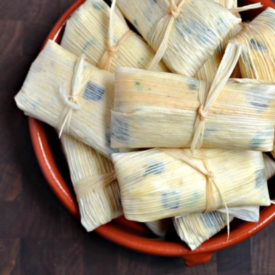 Monterey Jack & Green Chile Tamales - Recipe photo by PinchandSwirl