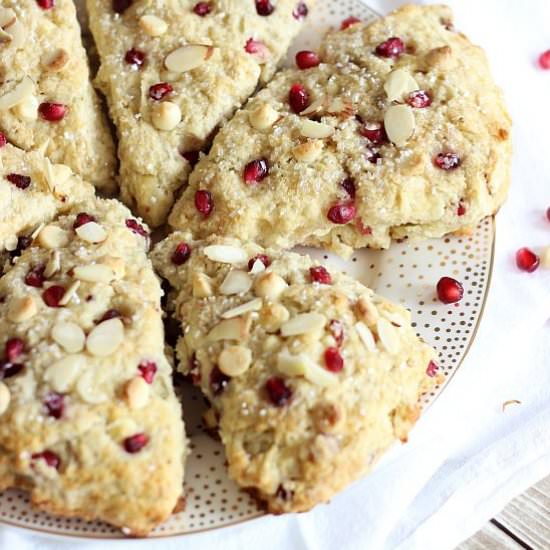White Chocolate Pomegranate Scones - Recipe photo by thegoldlininggirl