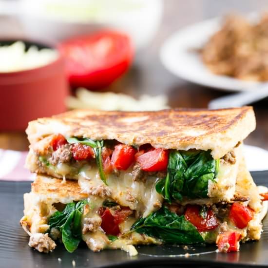 Loaded Taco Grilled Cheese - Recipe photo by Cafe Delites