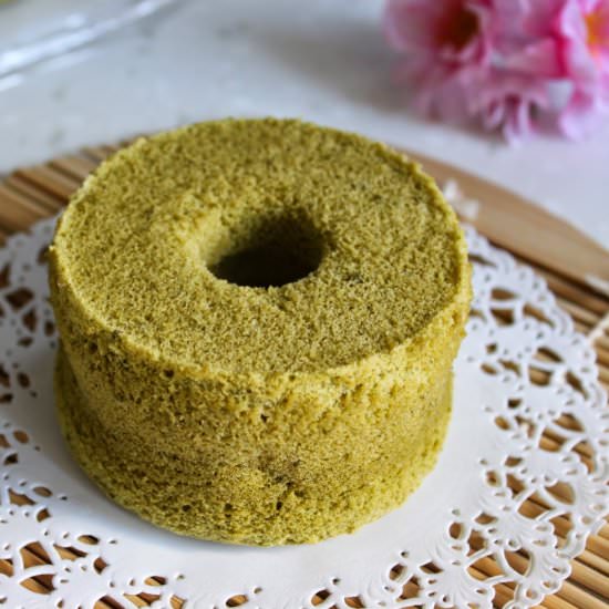 Matcha Green Tea Chiffon Cake - Recipe photo by AndrestheHomeBaker
