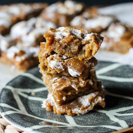 Pumpkin Caramel Fluff Bars - Recipe photo by bakerita