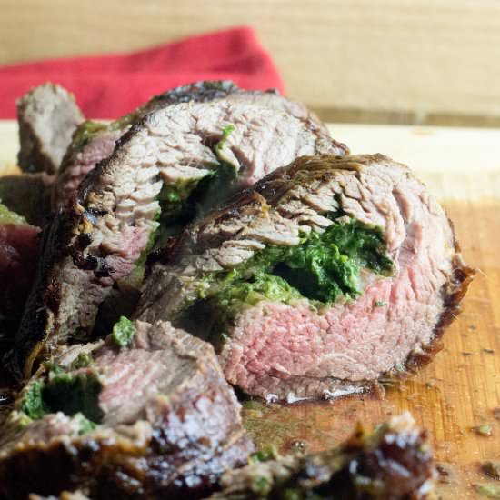 Flank Steak with Creamed Spinach - Recipe photo by cookiesorbiscuits