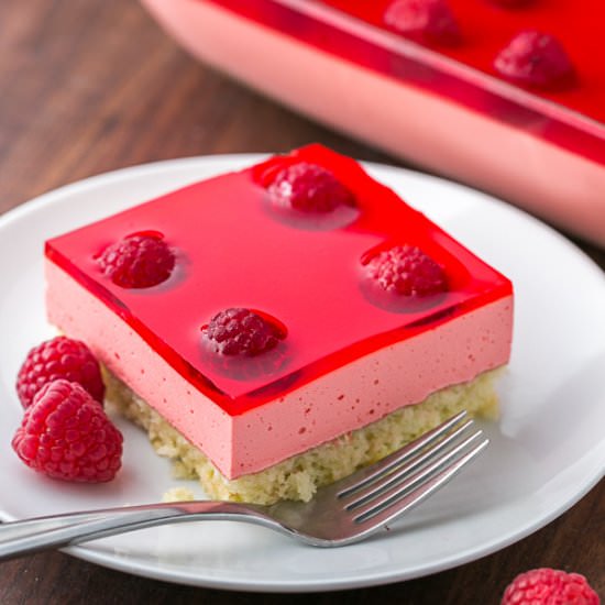 Raspberry Jello Cake - Recipe photo by NatashasKitchen.com