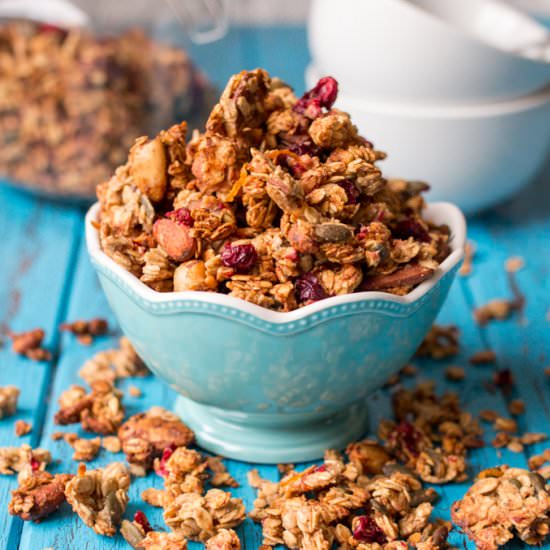 Cranberry Nut Sugar-Free Granola - Recipe photo by KitchenSanctuary