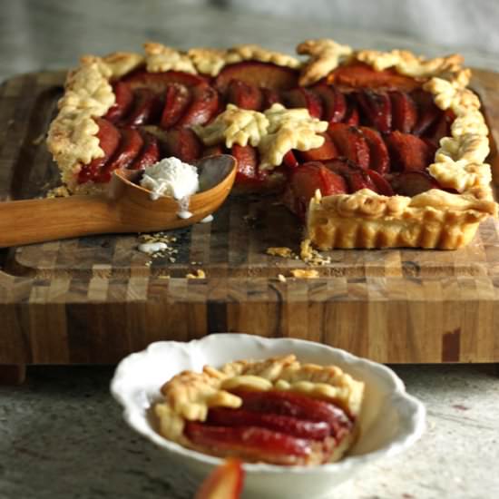Plum-Almond Tart - Recipe photo by pearlsonastring
