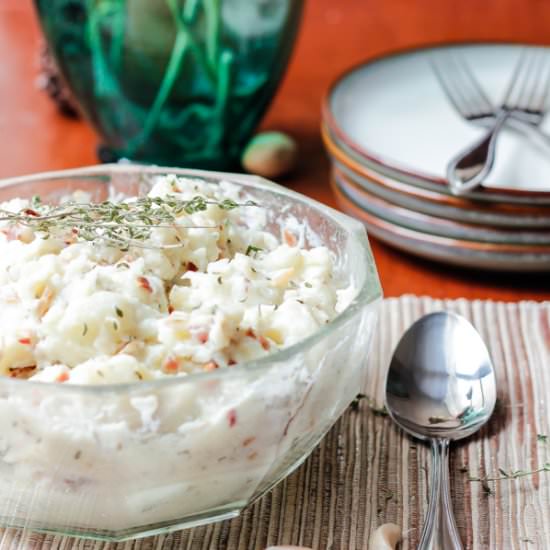 Garlic Bacon Mashed Potatoes - Recipe photo by feelgoodfoodblog