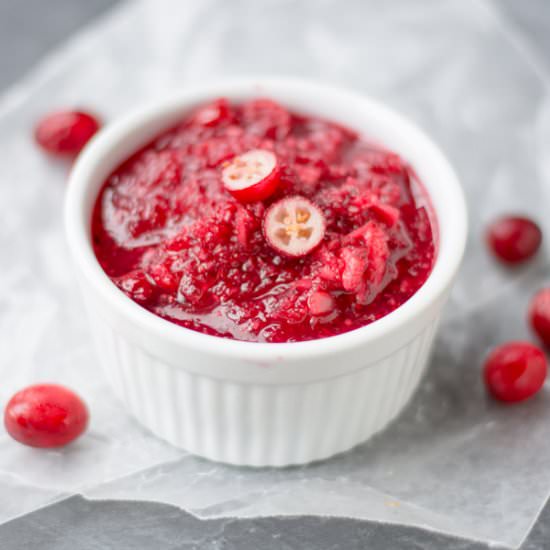 Raw Cranberry Relish - Recipe photo by ediblyeducated