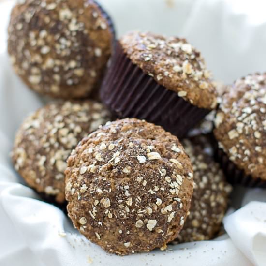 100% Wholegrain Oat Muffins - Recipe photo by kannammacooks
