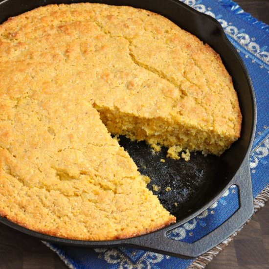 Cast Iron Skillet Cornbread - Recipe photo by PinchandSwirl