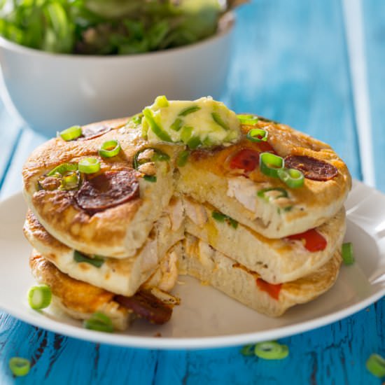 Savory Pancakes with Chili Butter - Recipe photo by KitchenSanctuary