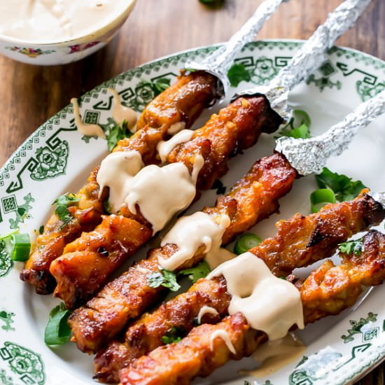 Skinny Satay Turkey Skewers - Recipe photo by Cafe Delites