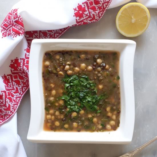 Harira – Lentil & Chickpea Soup - Recipe photo by breadandolives