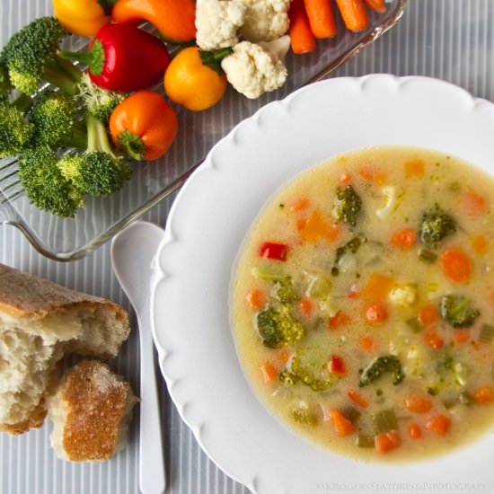 After-the-Party Veggie Tray Soup - Recipe photo by lostrecipesfound