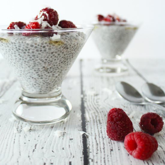 Coconut Raspberry Chia Pudding - Recipe photo by portandfin