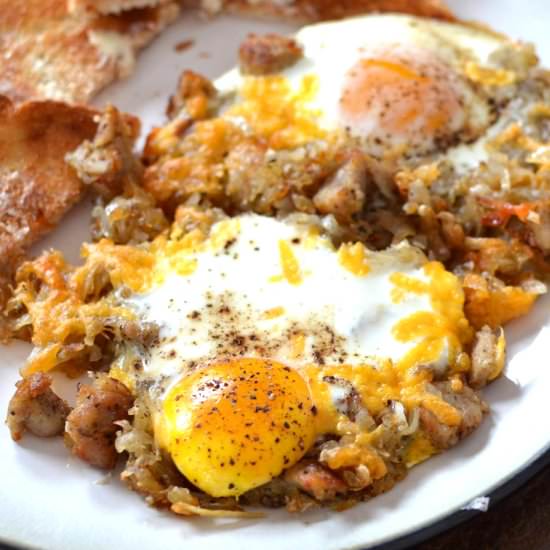 Hash & Eggs Breakfast Skillet - Recipe photo by TheCozyCook