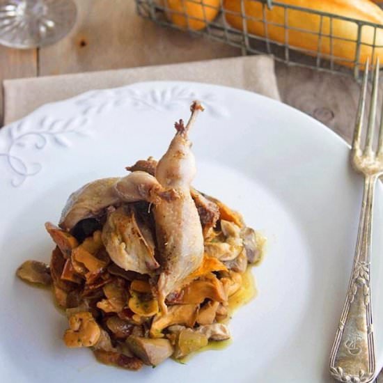 Slow Cooked Quails with Mushroom - Recipe photo by Kooking
