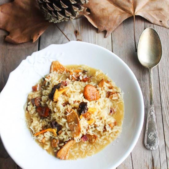 Wild Mushroom & Pork Belly Risotto - Recipe photo by Kooking