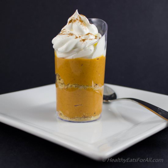No-Bake Pumpkin Pie Mousse Cups - Recipe photo by healthyeatsforall