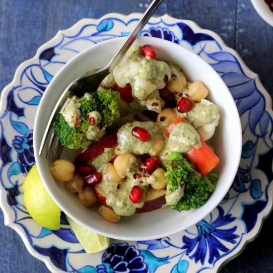 Winter Salad w/ Walnut Pasta Sauce - Recipe photo by easyfoodsmith