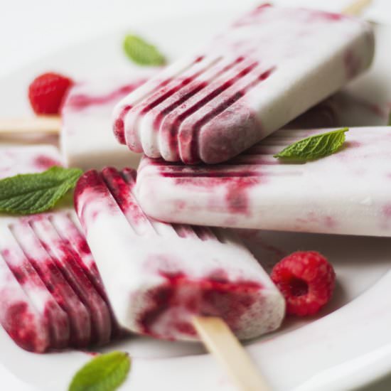 Coconut Raspberry and Mint Icy Pole - Recipe photo by Pheebs Foods