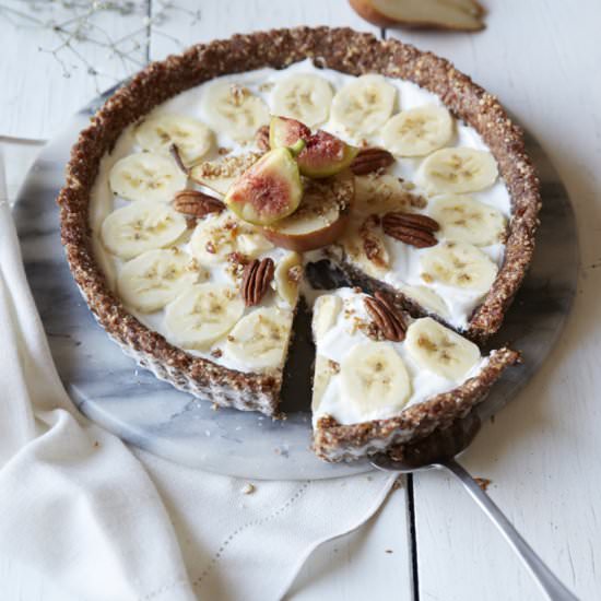 Raw Caramel Banana Tart - Recipe photo by A Conscious Collection