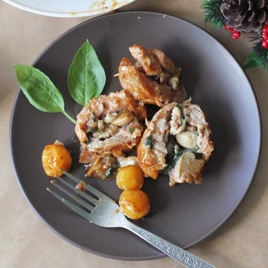 Shroom & Spinach-Stuffed Pork Rolls - Recipe photo by the tummy train
