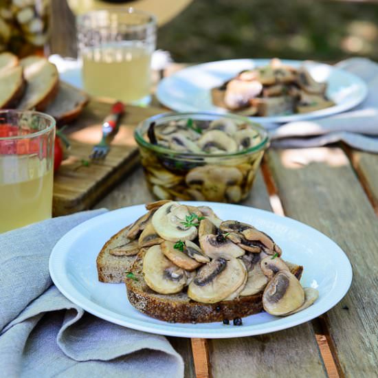 Quick-Pickle Marinated Mushrooms - Recipe photo by 84thand3rd