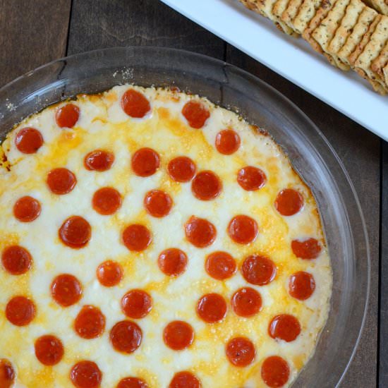 Pepperoni Alfredo Pizza Dip - Recipe photo by BruCrewLife
