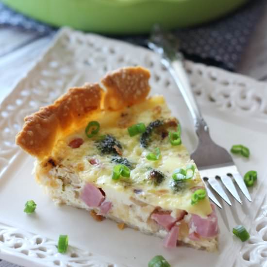 Ham and Broccoli Quiche with Gouda - Recipe photo by thebelleofthekitchen
