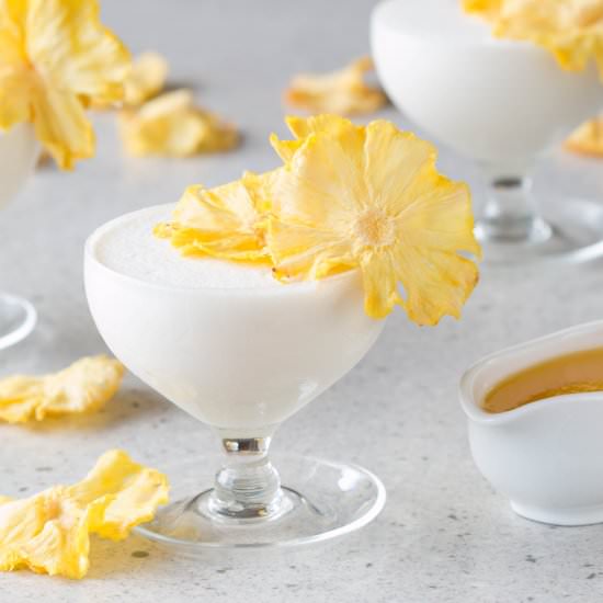 Coconut Mousse with Pineapple Sauce - Recipe photo by The Amazing Flavours of Brazil