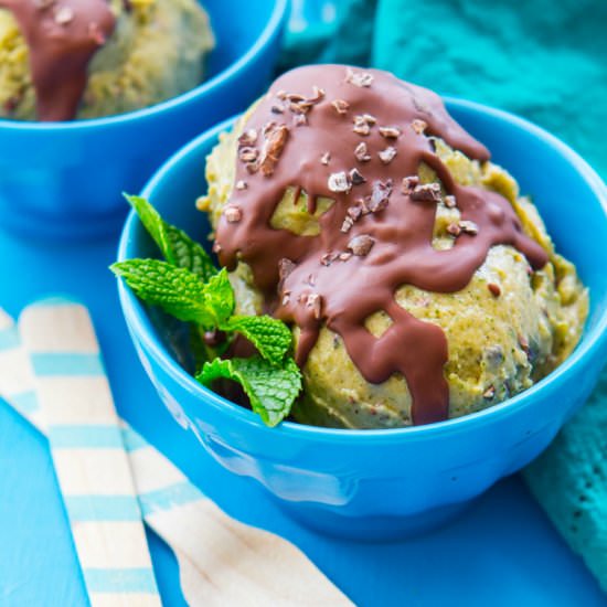 Mint Cacao Chip Nice Cream - Recipe photo by yurielkaim