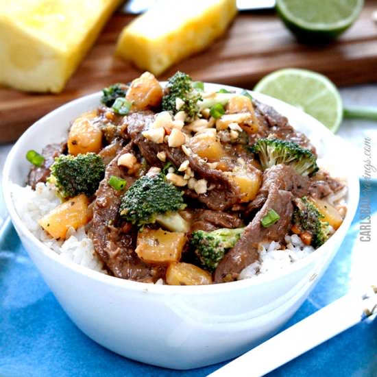 Peanut Pineapple Broccoli Beef - Recipe photo by carlsbadcravings